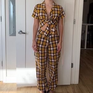 I.AM.GIA. Yellow Plaid Top + Pant Set